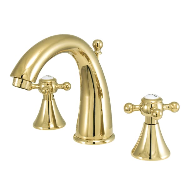 8" Widespread Bathroom Faucet, Polished Brass